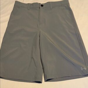 Under Armour Boy’s Athletic Shorts in Light Gray SPF 50